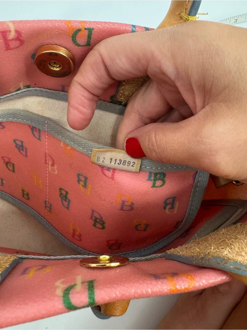 Vintage Dooney & Bourke Womens Monogram Handbag Satchel Crossbody CB Purse